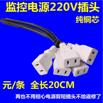 带线母插头220v两孔插座电源母头 