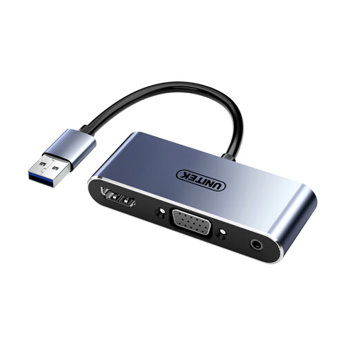 优越者V305A USB转HDMI+VGA+3.5音频转换器