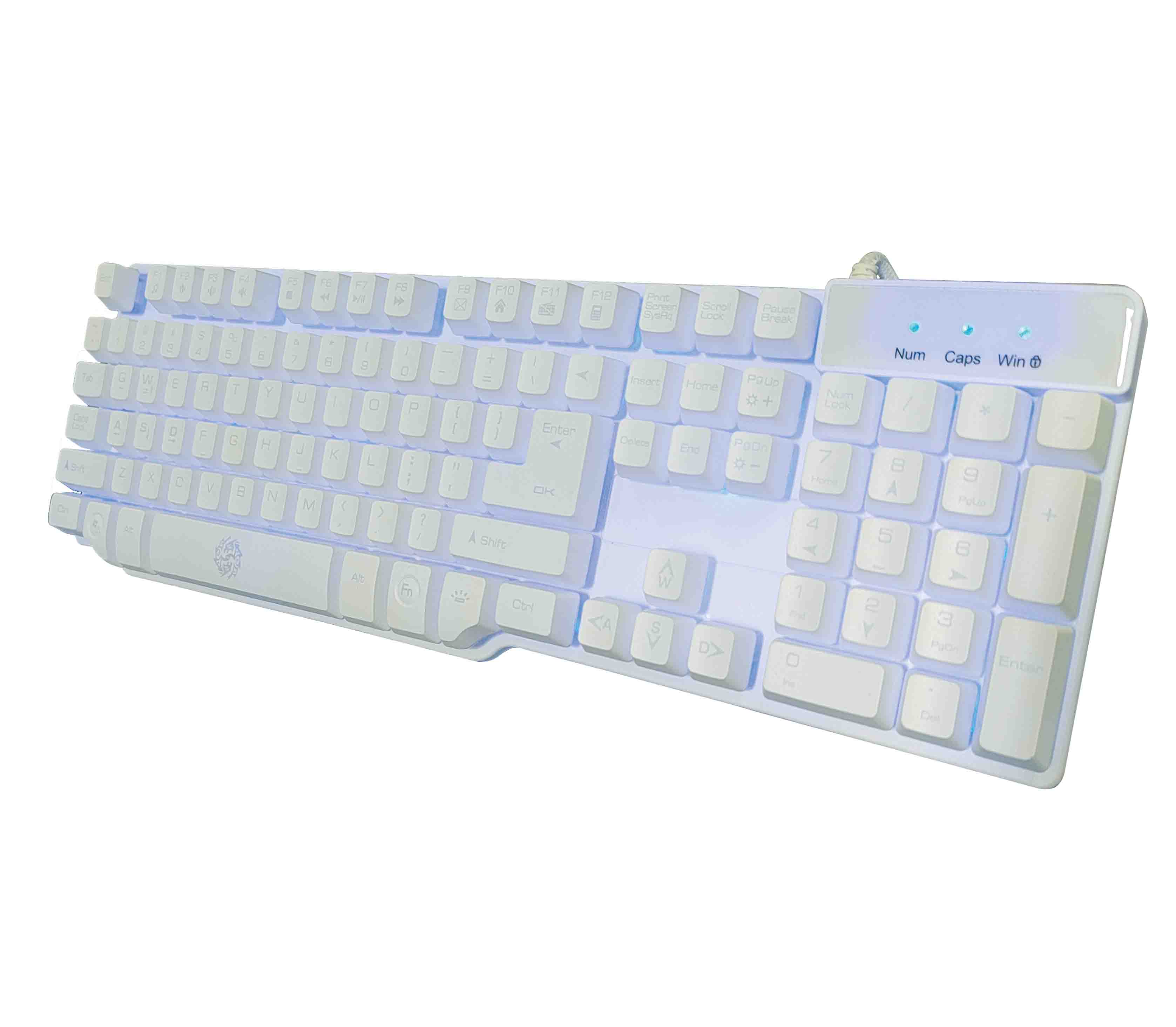 冰兽K8白色三色背光键盘（底部钢板特别沉）