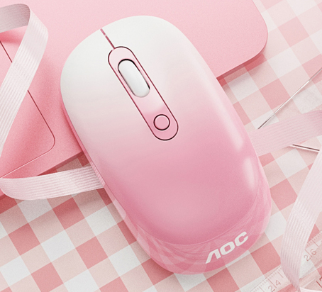 AOC【MS310粉色】静音无线鼠标