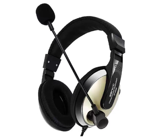 声丽ST-2688双孔  电脑耳麦  金色、灰色