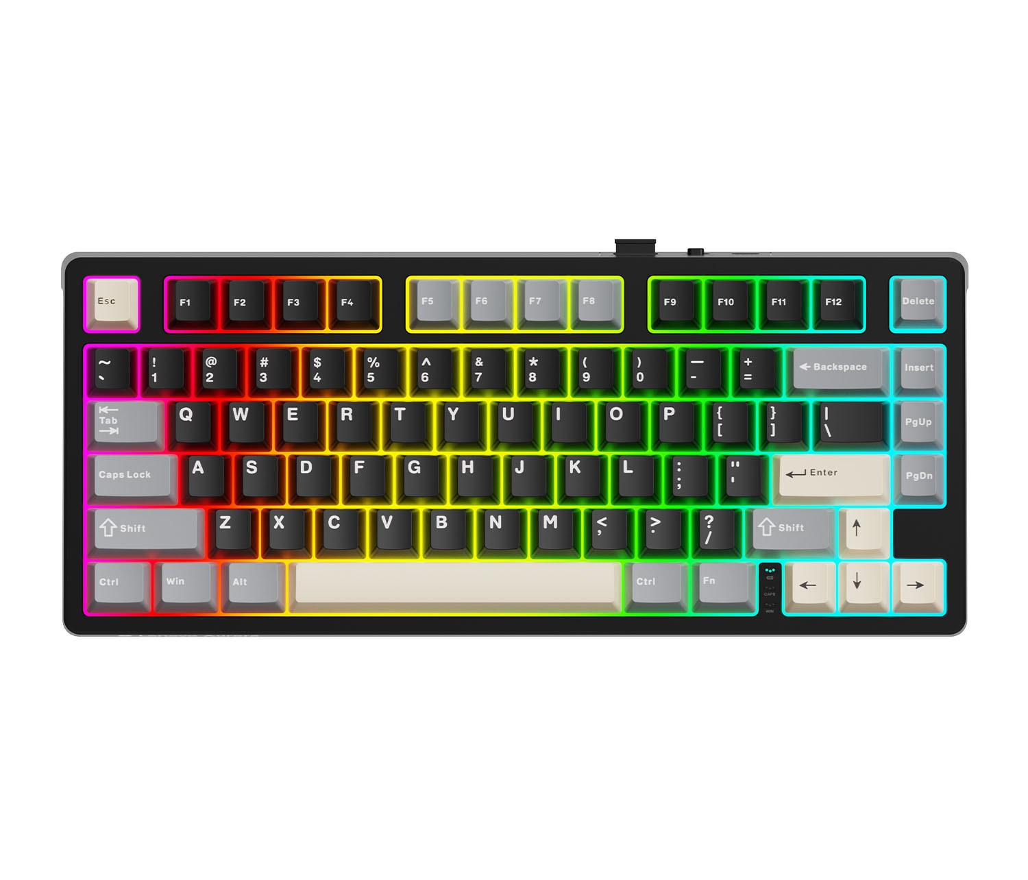 联想GK10三模版80 红轴B款 彩光机械键盘  黑灰