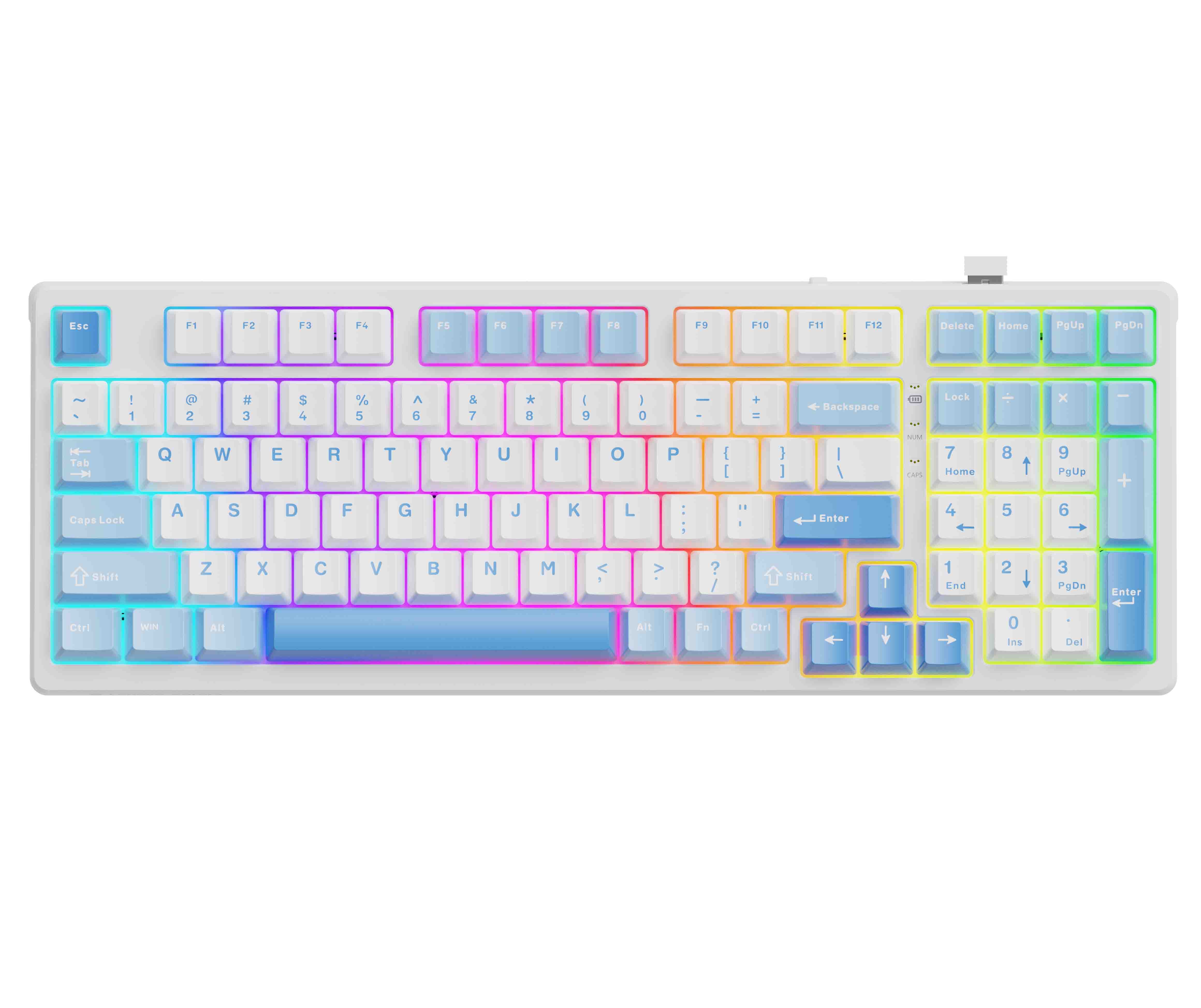 联想GK10三模版98 红轴A款 彩光机械键盘 白兰